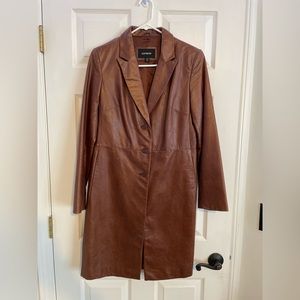 Express Brown Genuine Leather Jacket, size 5/6, great condition